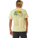 Camisa Rip Curl KEEP ON TRUCKING TEE VINTAGE YELLOW