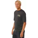 UV Tee Shirt Rip Curl MASON PIPE SURFLITE WASHED BLACK